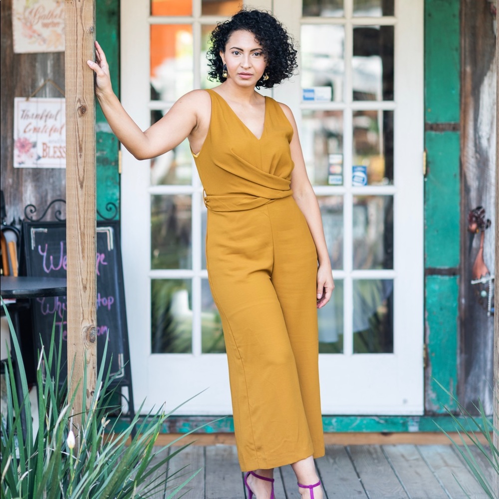 NEW! 🖤 Aura’s Golden Mustard Jumpsuit *Petite*